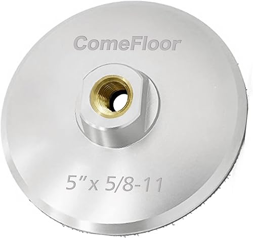 ComeFloor Almohadilla de respaldo de aluminio con gancho y bucle con rosca de 58"-11 (5")