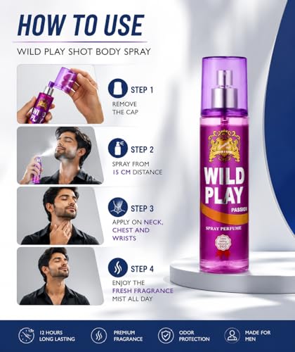 Image of Wildplay Passion 125ml Perfume for Women - Long Lasting Multi-Fragrance Spray, Floral Fruity Sweet Notes, Premium Feminine Scent for Daily Wear, Office & Special Occasions