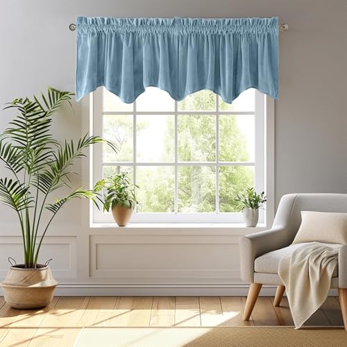 jinchan Velvet Valance Gray 18 Inches Farmhouse 1 Panel 18 in L | Valance Grey