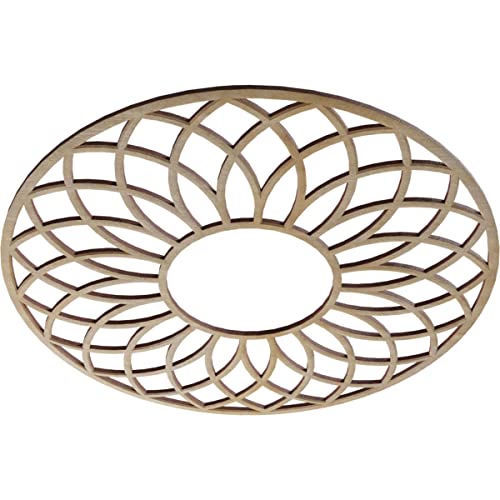 Image of Ekena Millwork 20 inchOD x 6 7 /8 inchID x 1 /4 inchT Cannes Wood Fretwork Pierced Ceiling Medallion, Hickory