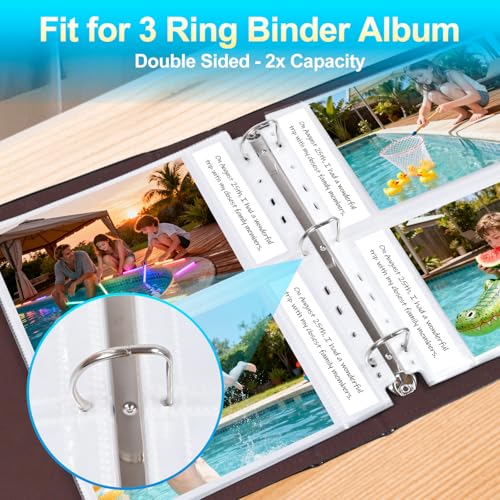 30 Pack 5x7 Photo Album Refill Pages for 3 Ring Binder, Ultra-Clear Photo Sleeves Holding 120 Pictures, Double-Sided 2 Pockets, Photo Sheet Protector for Photos and Postcards image 4