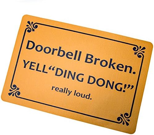 Mat Entrance Mat Funny Door Mat Doorbell Broken Yell Ding Dong Really Loud Non-Slip Doormat