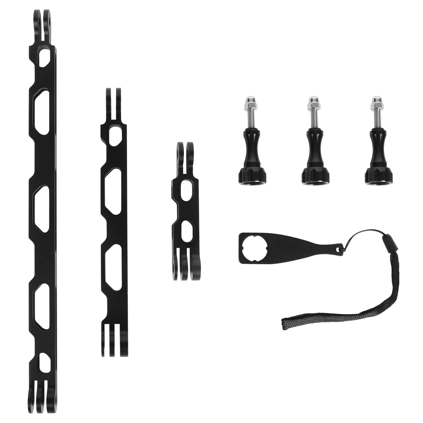 Sequpr Action Camera Extension Arm Aluminum Alloy Extension Arm Mount Kit Helmet Bracket Mount for GoPro Series, Insta360 and other Action Cameras