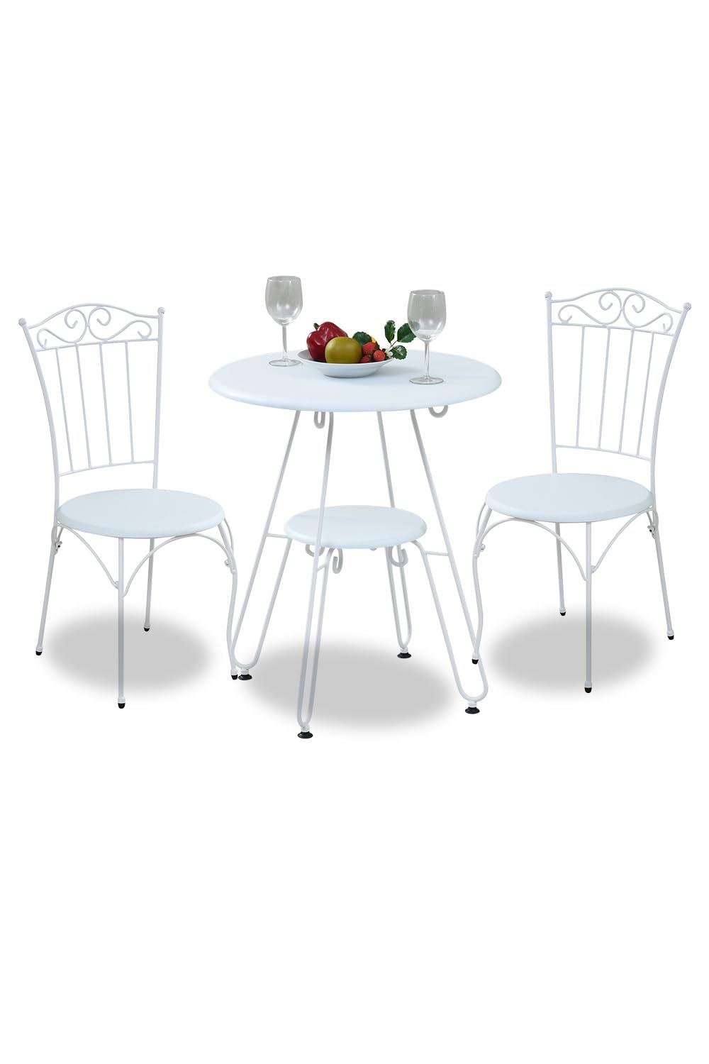 ロートアイアンダイニングテーブル カフェテーブル ホワイト [4020