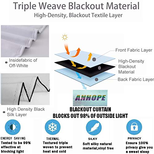 Anhope Beach Blackout Curtains, Ocean Tropical Landscape Hawaiian Sunset Sea Waves Scenery Pattern Grommet Thermal Insulated 3D Print Curtains For Bedroom Living Room Home Decor 2 Panels W29.5 X L65 #TOP5