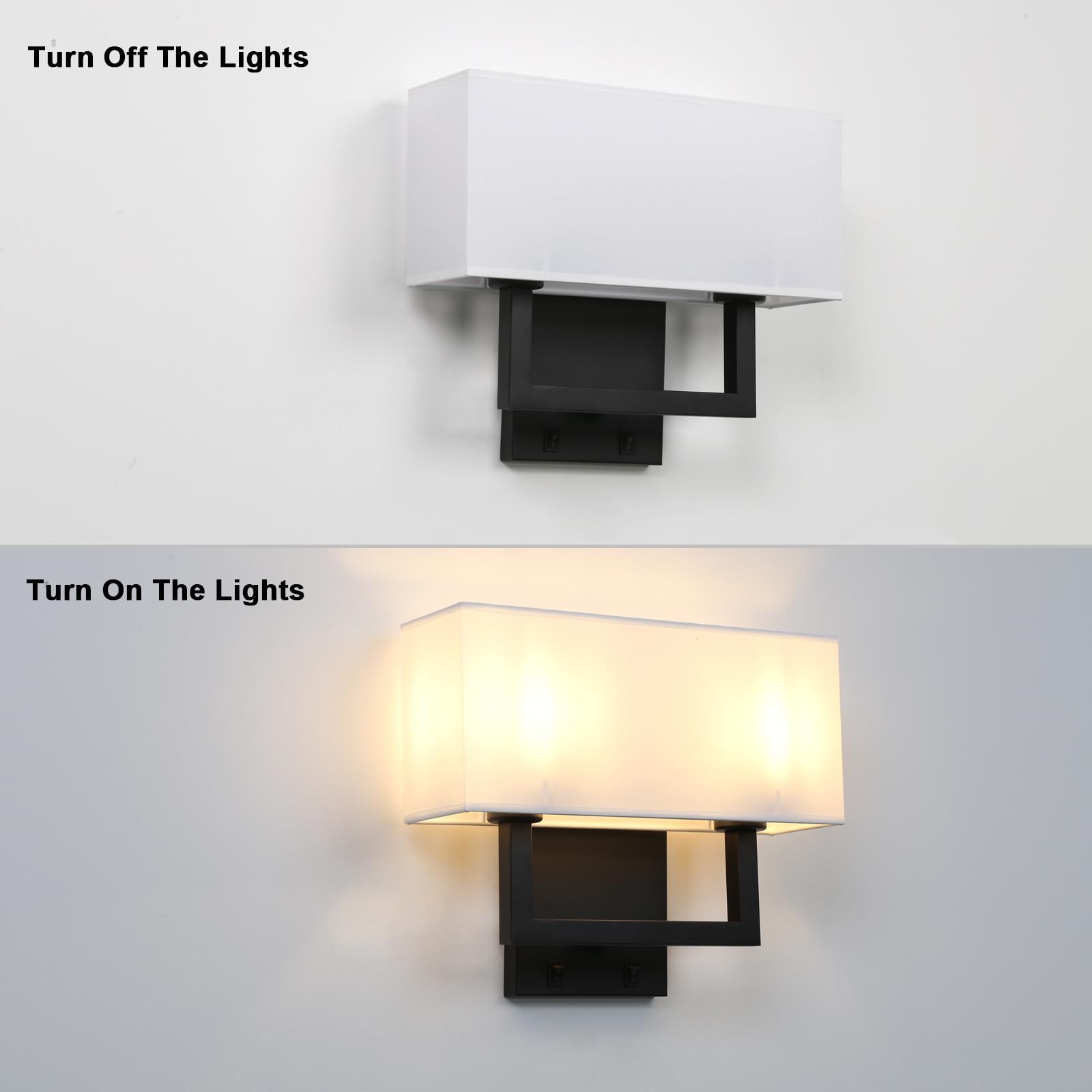 Yosoan Set of 2 Indoor Bedside Wall Sconce with On Off