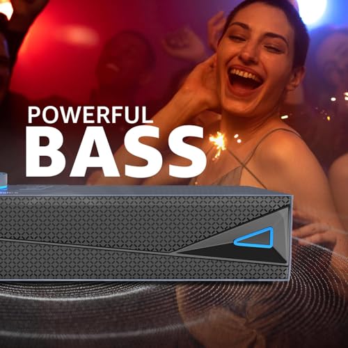 Image of amazon basics X20R 20W Bluetooth Soundbar with 2000mAh Battery | 2X Bass | Up to 9hrs of Playback | Bluetooth 5.3, Aux in, USB, Micro TF Card Connectivity (Blue)
