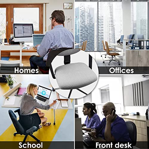 Yikko Housses de siège élastiques, élastiques, élastiques, élastiques, lavables, pour chaises de bureau, salle à manger, bar, fête de mariage, décoration (argenté) - Image 8