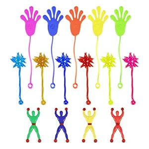 TOYANDONA 72Pcs Vinyl Diverse Stretchy Sticky Toy Party Favor Kids Fun Speelgoed Waaronder Grote Kleverige Handen Mannen…