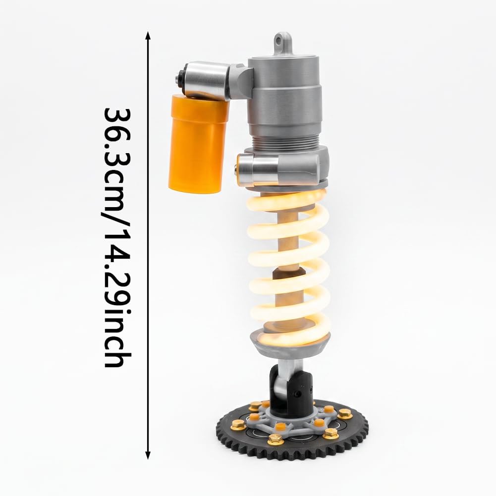 Lampada da scrivania a LED con ammortizzatore per stampa 3D, luce notturna a LED in stile industriale, pressione dell'aria regolabile, per sala giochi, garage e amanti dell'auto