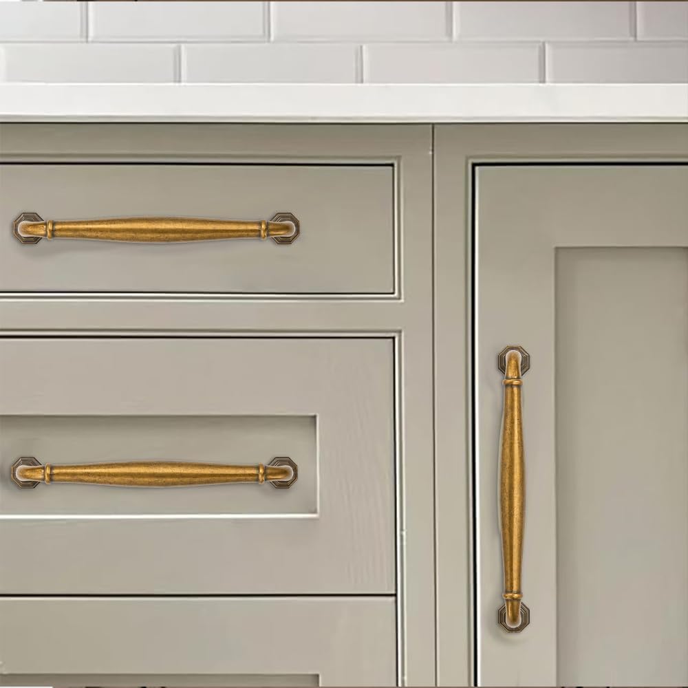 KHTUMEWARE-80324 Antique Brass Appliance Pulls CTC 12 in (305 mm) in Antique Brass — KHTUMEWARE
