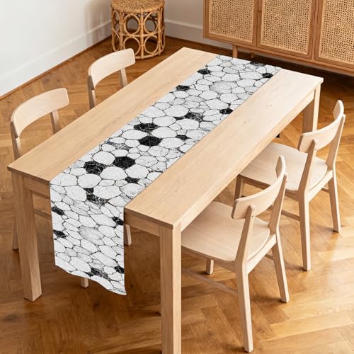 Image of Nuxovilar Geometric Table Runner Flax 13x72 in