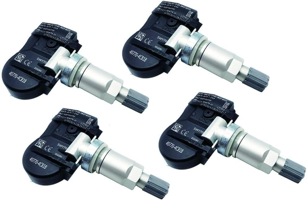 Programmed Tire Pressure Monitoring System (TPMS) Sensor 433MHz Compatible with 2017-2020 QX50 Altima Leaf Qashqai Rogue Sport Replace# 40770-4CB1B, 407004CB0A, 407704CB1B Set of 4