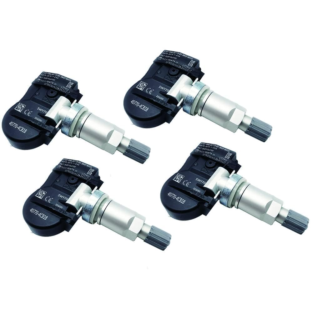 Programmed Tire Pressure Monitoring System (TPMS) Sensor 433MHz Compatible with 2017-2020 QX50 Altima Leaf Qashqai Rogue Sport Replace# 40770-4CB1B, 407004CB0A, 407704CB1B Set of 4