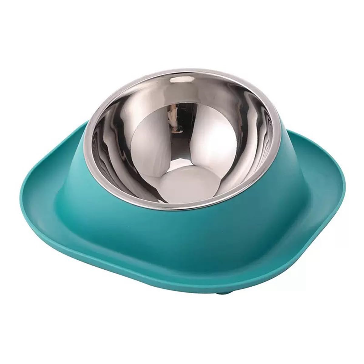 GRPET Stainless Steel Raised Bowl Tilted Feeder Bowl and Feeder Bowls Non Slip No Spill for Cats Small Dogs Mint Green โ image 1