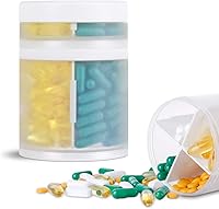 Vista 1 de Organizador de suplementos extra grande y pastillero portátil con 8 compartimentos, dispensador de medicamentos de doble capa, organizador mensual