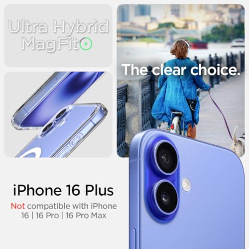 Image of Spigen for iPhone 16 Plus Case, Ultra Hybrid MagFit [Anti-Yellowing] [Compatible with Magsafe] - Clear