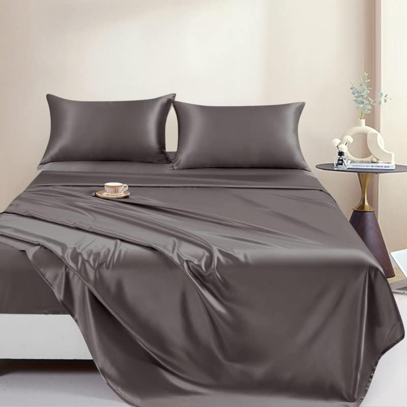 Miniatura 3 de THXSILK Juego de sábanas de seda de 4 piezas, 22 Momme 100% seda de morera natural de alta calidad, juegos de ropa de cama de lujo, ultra suaves y