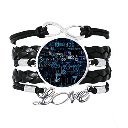 Bracelet en cuir torsadé avec corde à tricoter et médaillon illustrations décimales