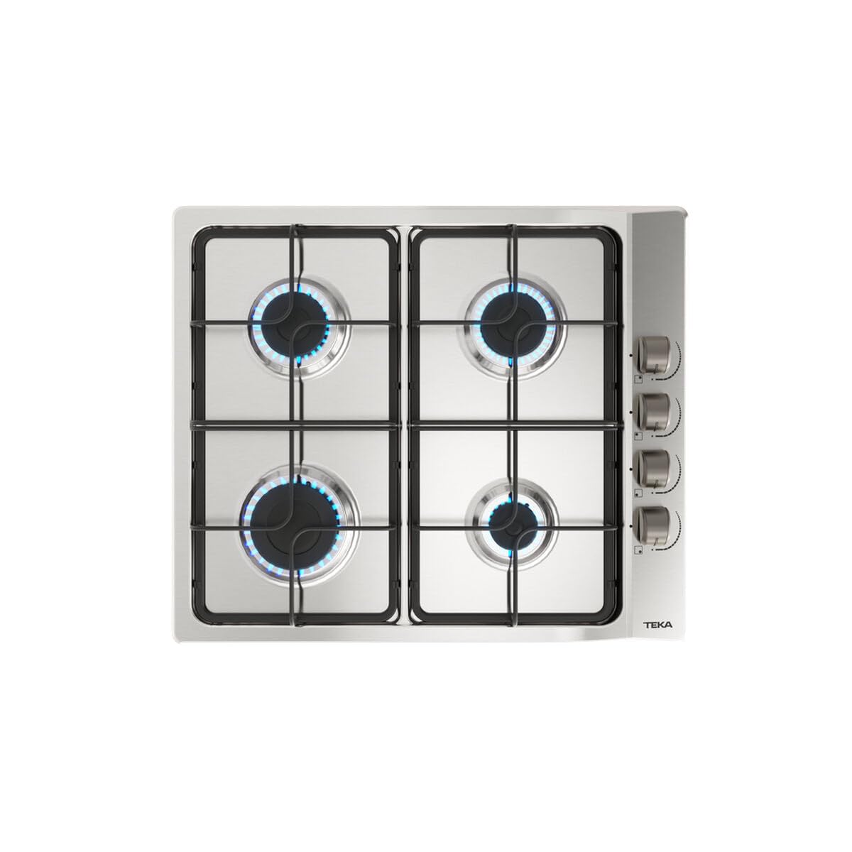 TEKA Placa de Gas Butano 60 cm, 4 Fuegos, Mandos Laterales Ergonómicos, Seguridad por Termopar, Modelo E/60.3 40