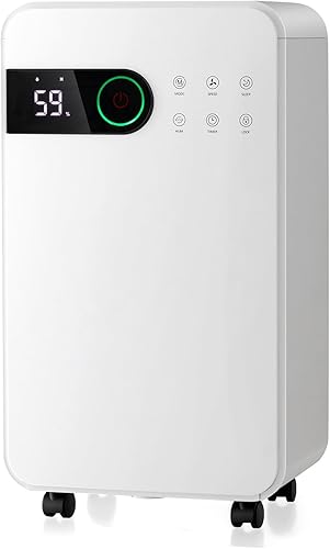 PETSITE Deshumidificadores de 2500 pies cuadrados para el hogar, deshumidificadores de 32 pintas con 3 modos y 2 velocidades, descongelación