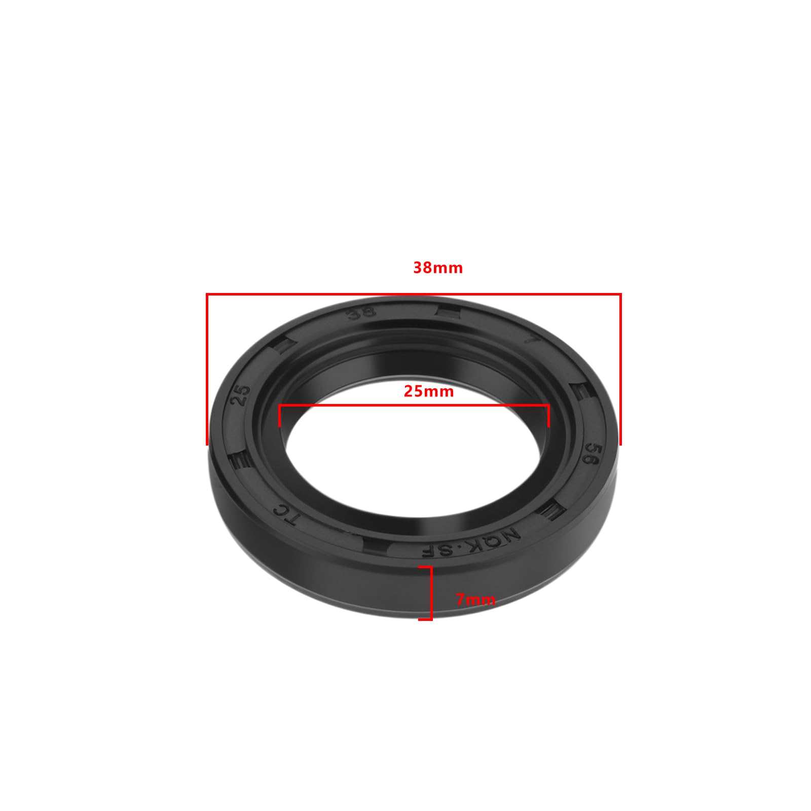 Briny River 2pcs Oil Seal Screw Conveyor Oil Seal with Nitrile Rubber Coating Compatible with Honda GX120 GXV120 GXV140 GXV160-91252 888 003 25x38x7mm Black - Image 4