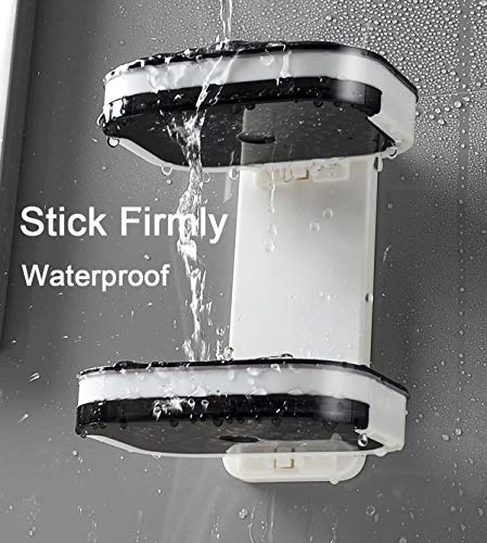 Pfctrjr Shower Soap Holder, Double Layer Soap Dish With Draining Tray, Wall Mounted Bar Soap Holder, Adhesive Soap Saver Box Case For Shower Wall,Bathroom,Sink,Tub,Waterfall (Black) #TOP4