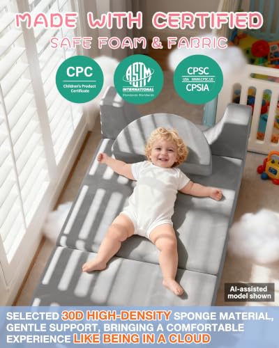 Image of YEFU 15pcs Modular Kids Play Couch,1000+ Imagination Creative Play | for kids ages 1+,7 shapes,countless configurations,30D high-density foam,fort building,washable cover, playroom,birthday gift