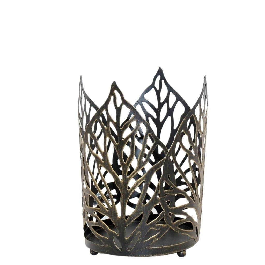 HTTGDGDH Iron Hollowed Out Leaves Candlestick Home Decoration,