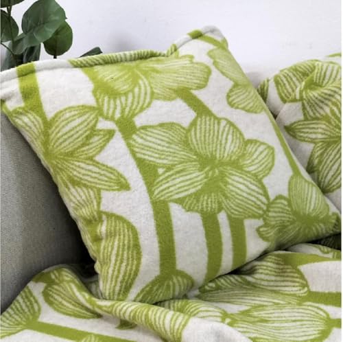 [ グリーン ] やわらかラムウール混 北欧調クッション 45×45cm ( SH-35924-GR)