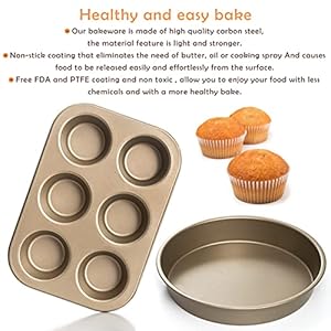 Moss & Stone 5 Piece Baking Pans Set, Carbon Steel Non-Stick PTFE Coating Oven Safe Baking Sheet Set, Bakeware Set With Heat Red Glove, Cookie Sheets For Baking Nonstick Set Moss Stone 5 Piece Baking Pans Set Carbon Steel Non Stick PTFE Coating Oven Safe Baking Sheet Set Bakeware Set With Heat Red Glove Cookie Sheets For Baking Nonstick Set