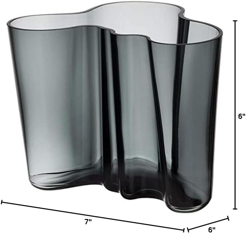 Iittala, 1020905, Alvar Aalto vases, Glass, Grey, 19 x 20 x 16 cm