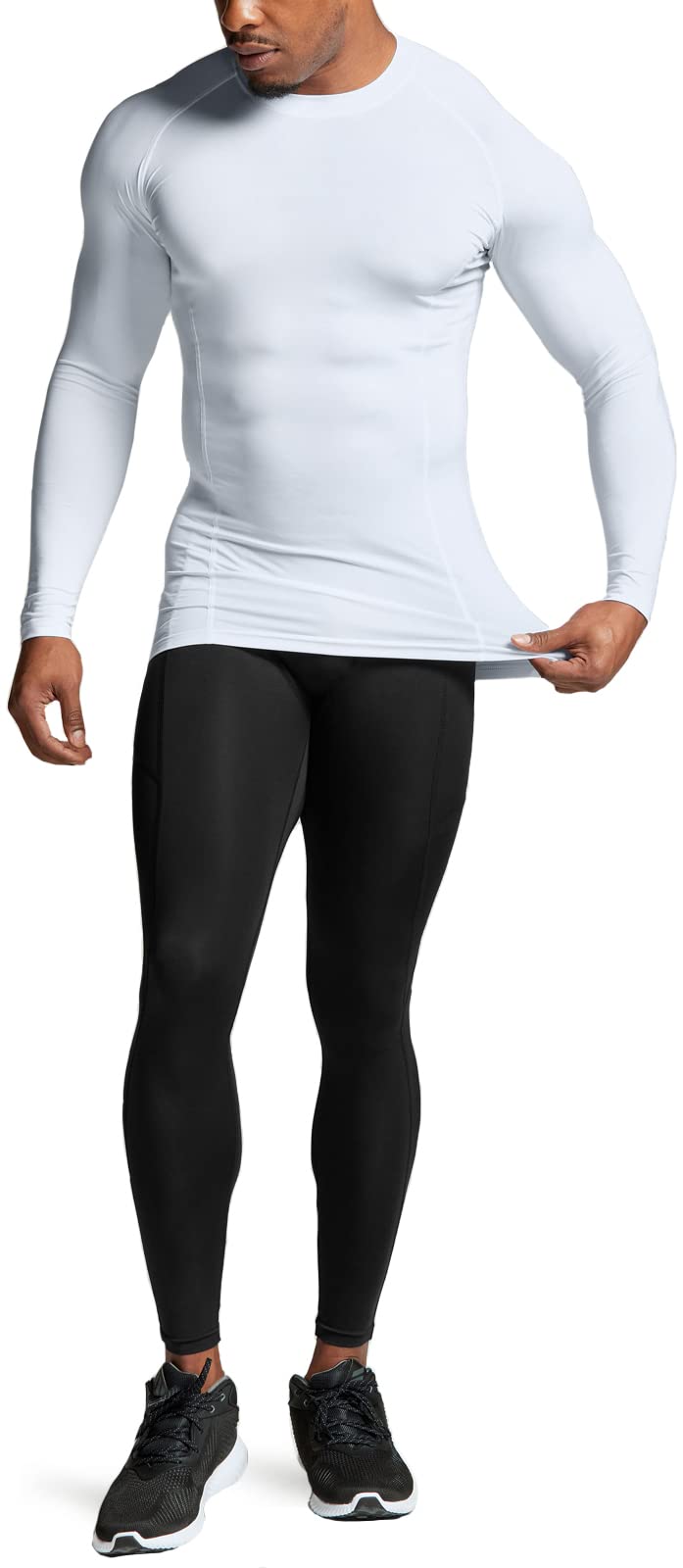 ATHLIO Camisas de compresión de manga larga UPF 50+ para hombre, capa base de protección contra erupciones para deportes acuáticos, camiseta de entrenamiento atlético