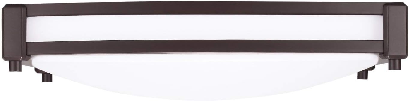 GetInLight LED Flush Mount Ceiling Light, 16-Inch, 25W(125W Equivalent), Bronze Finish, 3000K(Soft White), Dimmable, Square, Dry Location Rated, ETL Listed, IN-0317-3-BZ