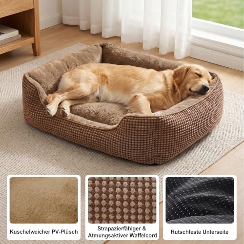 FURTIME Hundebett Grosse Hunde, Hundekorb Waschbar, 89x63x23cm