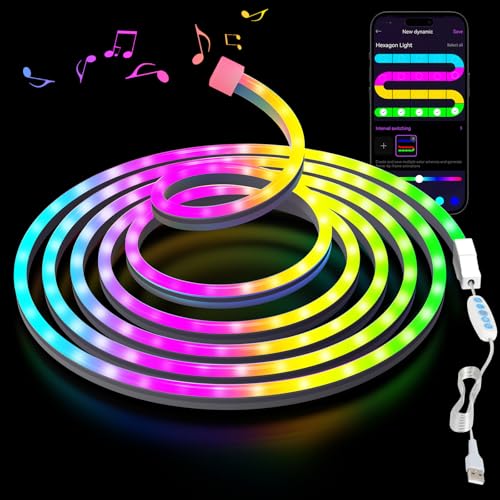 Kimimara Luces LED Neon 3m - Tira de LED Neón RGB Flexible,