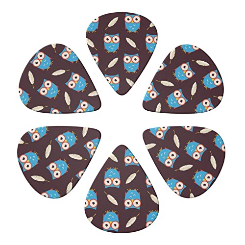 FUCVNPZ Lot de 6 médiators en celluloïd, motif hibou, fins, moyens et lourds pour guitares acoustiques, électriques… - Les Beatles, Paul McCartney, John Lennon, RIngo Starr, George Harrison FUCVNPZ Lot de 6 médiators en celluloïd, motif hibou, fins, moyens et lourds pour guitares acoustiques, électriques… – Image 3
