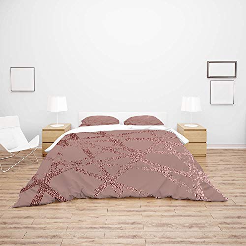 Housse de couette rose dorée durable qui ne décolore pas au lavage