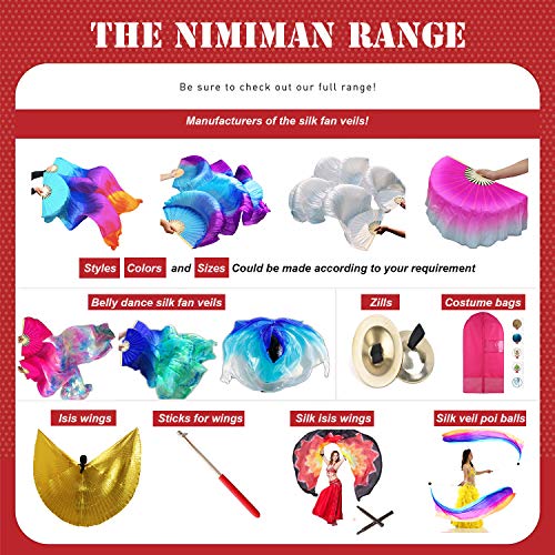 Image of Nimiman 2Pcs Silk Veil+2 Pcs Poi Chain Ball Women Belly Dance Silk Veil Poi Streamer Stage Prpos