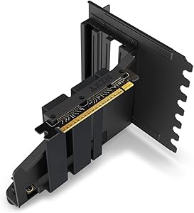 NZXT Vertical GPU Mounting Kit – AB-RH175-B1 – PCIe Riser Cable 10×16 175mm – GPU Bracket – Heavy Duty Steel Bracket – Black