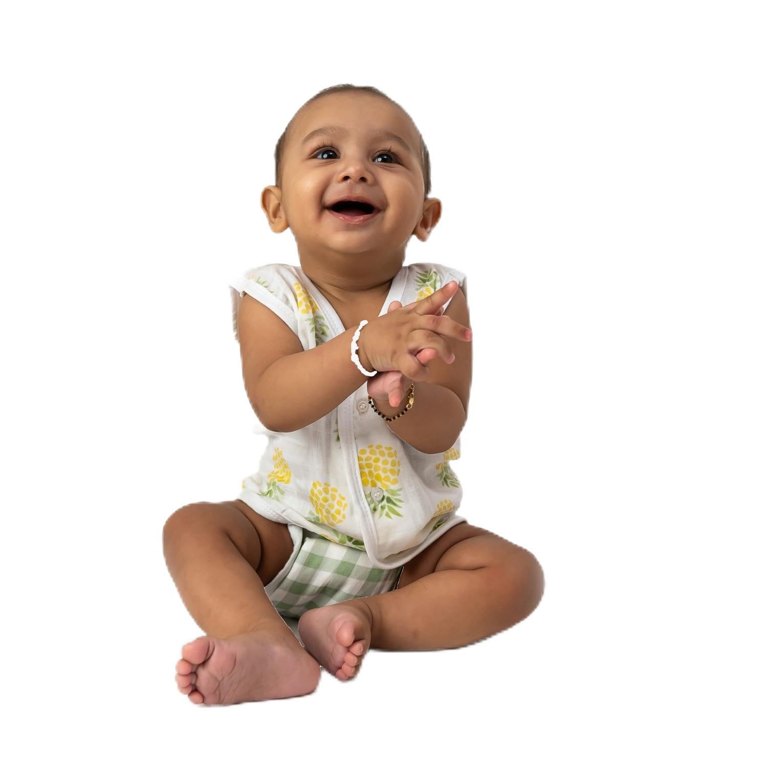 haus & kinder Baby Muslin Cotton Vest & Nappy Set – 6 Pc | Tropical Twist Print | Size Large, 6–12 Months | Soft & Breathable Baby Essentials-image-38