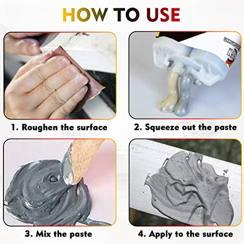 Metal Repair Glue, 2 Pack Professional Grade Metal To Metal Glue Heavy Duty For Metal, Plastics And Ceramics, High-Temperature Heat Resistant Epoxy Glue For Welding Steel, Aluminum, And Diy Craft #TOP5