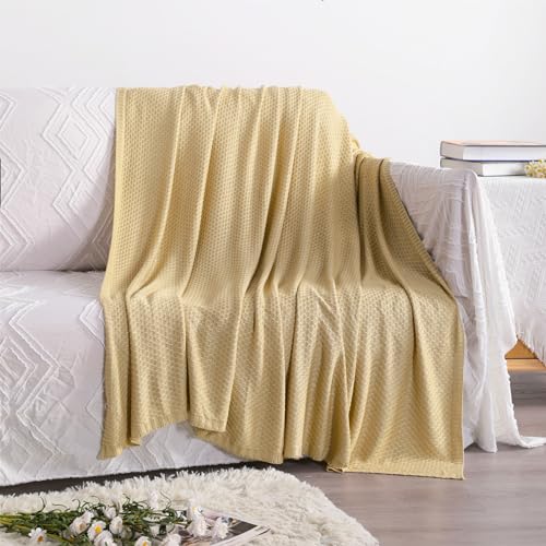 Image of NTBAY Rayon Derived from Bamboo Knit Throw Blanket, 51 x 67, Khaki