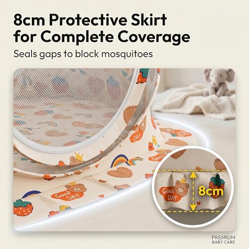 Image of StarAndDaisy Baby Mosquito net with Mattress for Baby, Portable Baby Lounger for Kids, Breathable mesh Mosquito Net. (Rainbow)