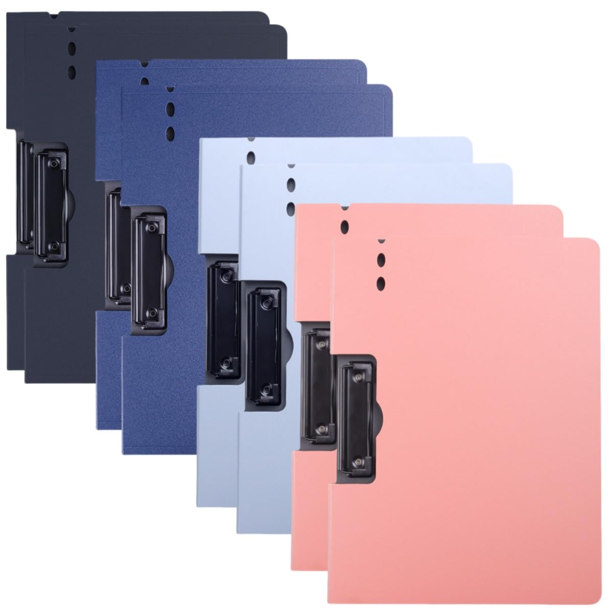 A4 Foldable Clipboards,Binder Clip Boards Punchless with Spring Action Clamp Strong Clips File Folder Clipboards Bulk Office School Documents Folder Binder Clip for Letter/A4 Size,8 Pack