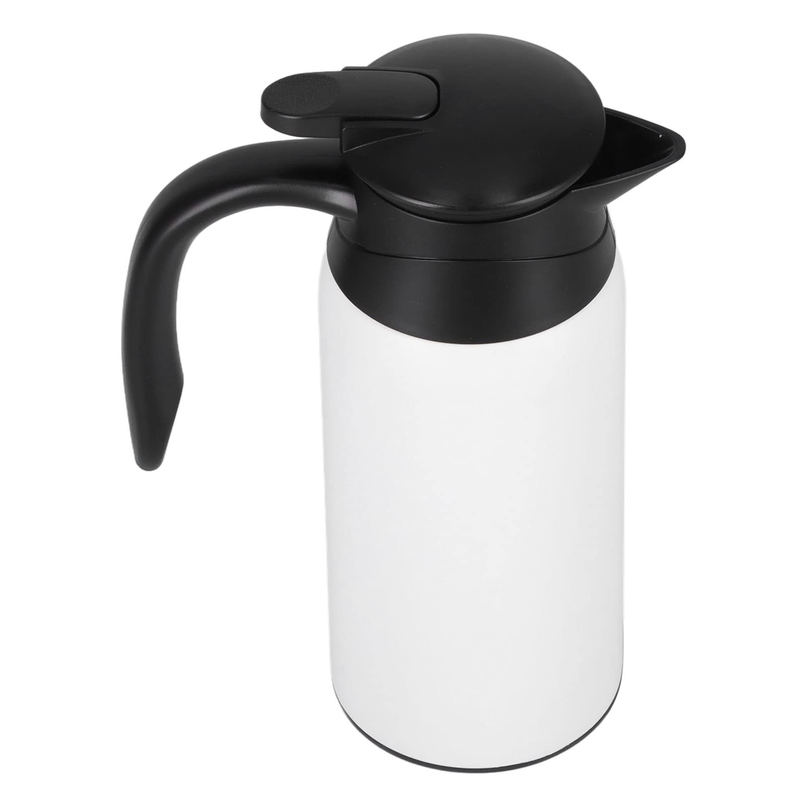 Hervidor Eléctrico Portátil 800ml, 12V/24V, 304 Acero Inoxidable Dispensador de Agua para Coche con Tapa de Anillo de Sellado de Silicona para Viajes de Hervir Agua (fondo blanco blanco)