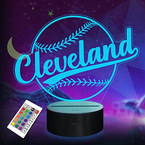 Lámpara 3D ilusión luz nocturna baseball niños 16 colores
