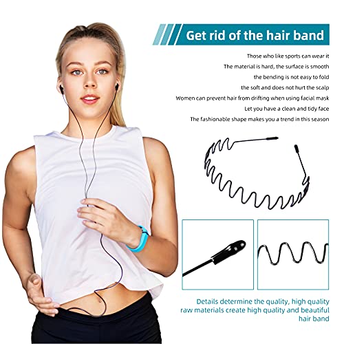 Zhunbaba 4Pcs Metal Headbands Unisex Metal Hairband Non Slip Wire Headband Wavy Flexible Metal Hair Band Elastic Metal Headband For Men And Women Hair Hoop For Home Outdoor Sport And Yoga #TOP4