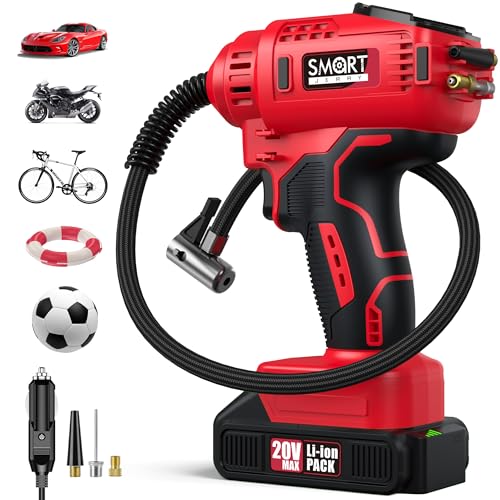 Portable Tire Inflator for Car, 20V/12V Dual-Power & Max 150 PSI Design by SMART JERRY - Used condition - US$43.55