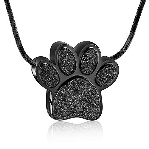 QGJNSGC Pet Paw Cremation Jewelry for Ashes Pendant Paw Print Urn Necklace Memorial Keepsake Jewelry for Pet/Dog's/Cat's Ashes